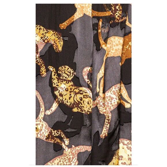 DUNDAS X Revolve dress Gloria Cats Print Gold Black Mini Short Sz XS NWT $348 - Picture 5 of 15